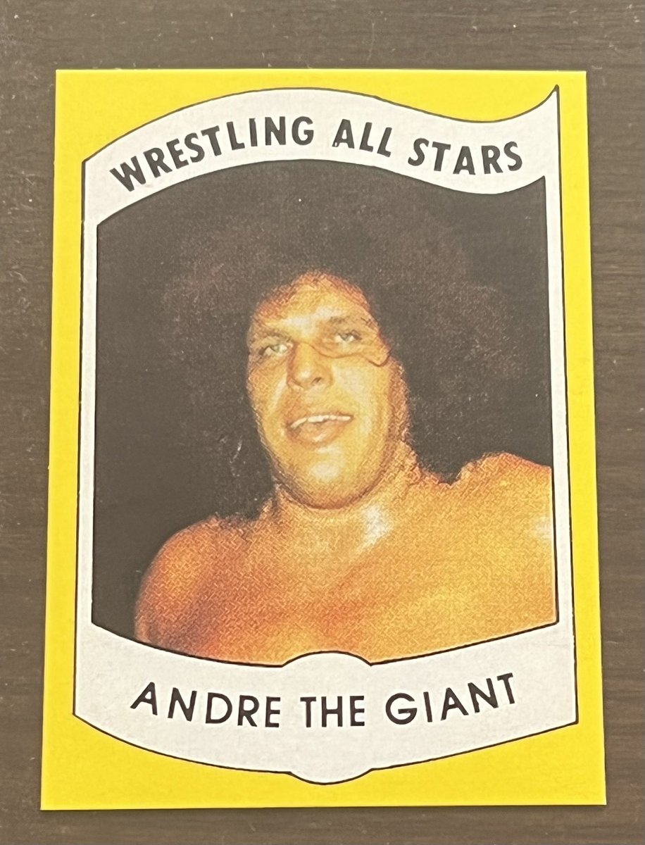 dpeck100's tweet image. Card size, card stock, Andre pic, font size on back, blue area on back, perfect cuts on sides, and white area on back. One of these reprints.