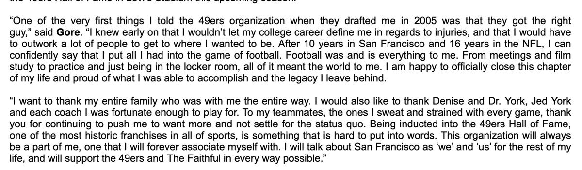 LombardiHimself's tweet photo. Frank Gore: "I will talk about San Francisco as ‘we’ and ‘us’ for the rest of my life." https://t.co/JePeaEk0RX