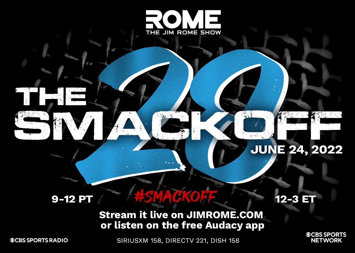 Jim Rome on Twitter "Smackoff 28 is Friday, June 24th. 5k and ultimate