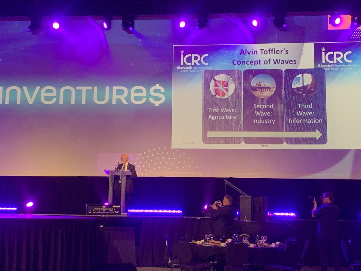 Fascinating keynote from Isaac Ben-Israel. Israel is one of the only countries in the world teaching cyber-security in high school and teaching students in elementary about how to use and what to post on the internet. #Inventures2022