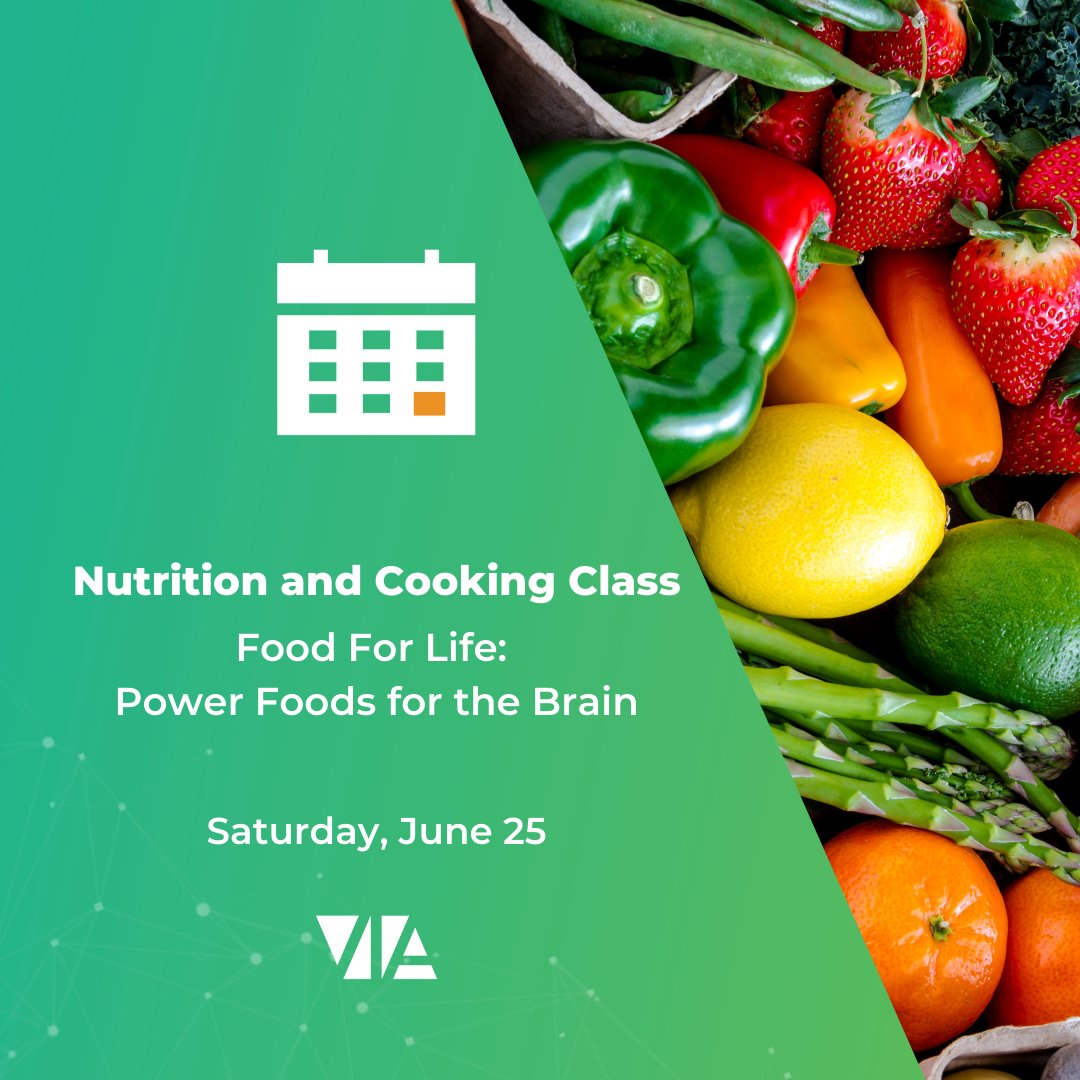 Learn about nutrition and cooking to protect memory and brain health in this free class from JCH school nurse and Food for Life instructor, Stephanie Molina. Watch cooking demos, try samples, and take home recipes. Sign up at ow.ly/ozcv50Joycx