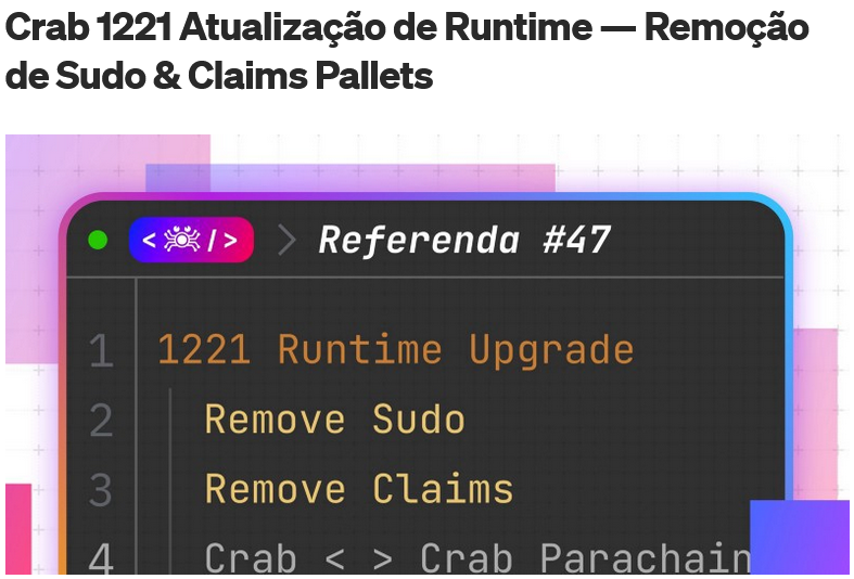 darwiniapt's tweet photo. Atualizaรงรฃo de Runtime na #CrabNetwork
Descubra as mudanรงas principais e + detalhes da versรฃo
๐ https://t.co/UJESWgw6jp https://t.co/mct9cjDcKM