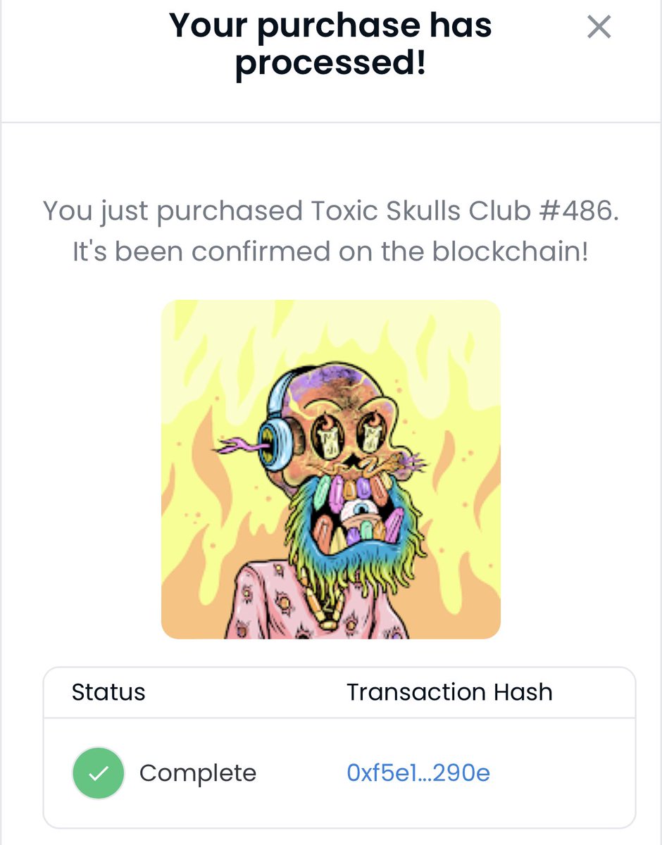 🔥☠️ <a href="/ToxicSkullsClub/">Toxic Skulls Club</a> picked this bad ass one off the floor. this community is strong, happy to be apart of it. 🤝 #ToxicSkullsClub