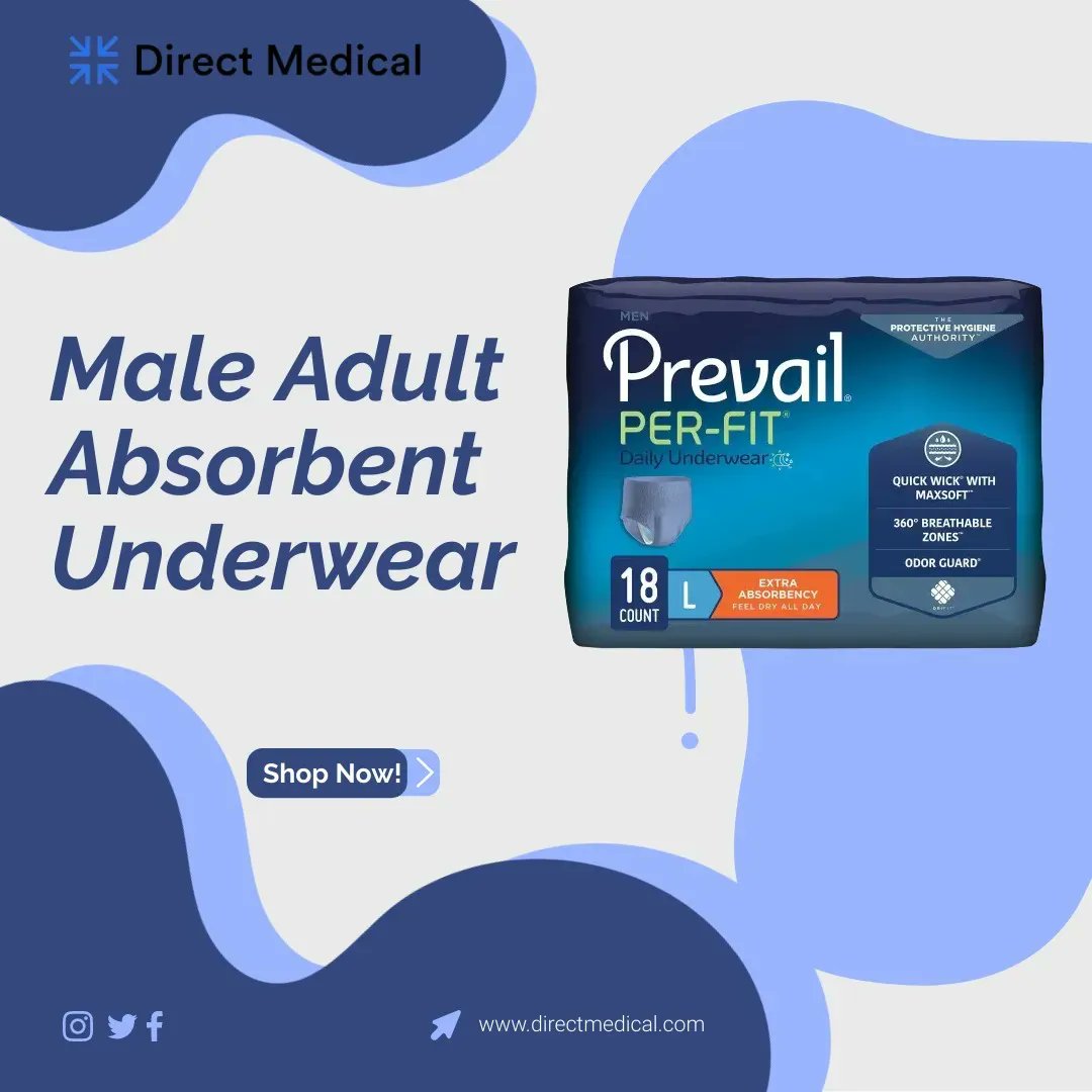 Shop Male Adult Absorbent Underwear at Direct Medical. Incontinence briefs are designed to be worn just like regular men's underwear, but are made of comfortable yet absorbent materials.
#MaleAdultAbsorbentUnderwear #MensIncontinenceUnderwear #adultincontinenceunderwear
