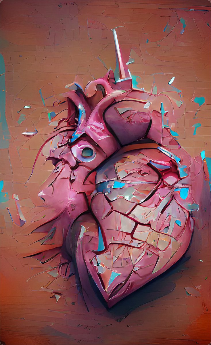 AFotonerdz's tweet photo. Good evening, Do you also have that feeling of being bare hearted and that any small thing can get to you ? Do you have healthy ways to deal with it ?
#mentalhealth #bareheart #trauma #Healing #heart #wombo #digitalart #AiArtwork https://t.co/4VjzaPatP4