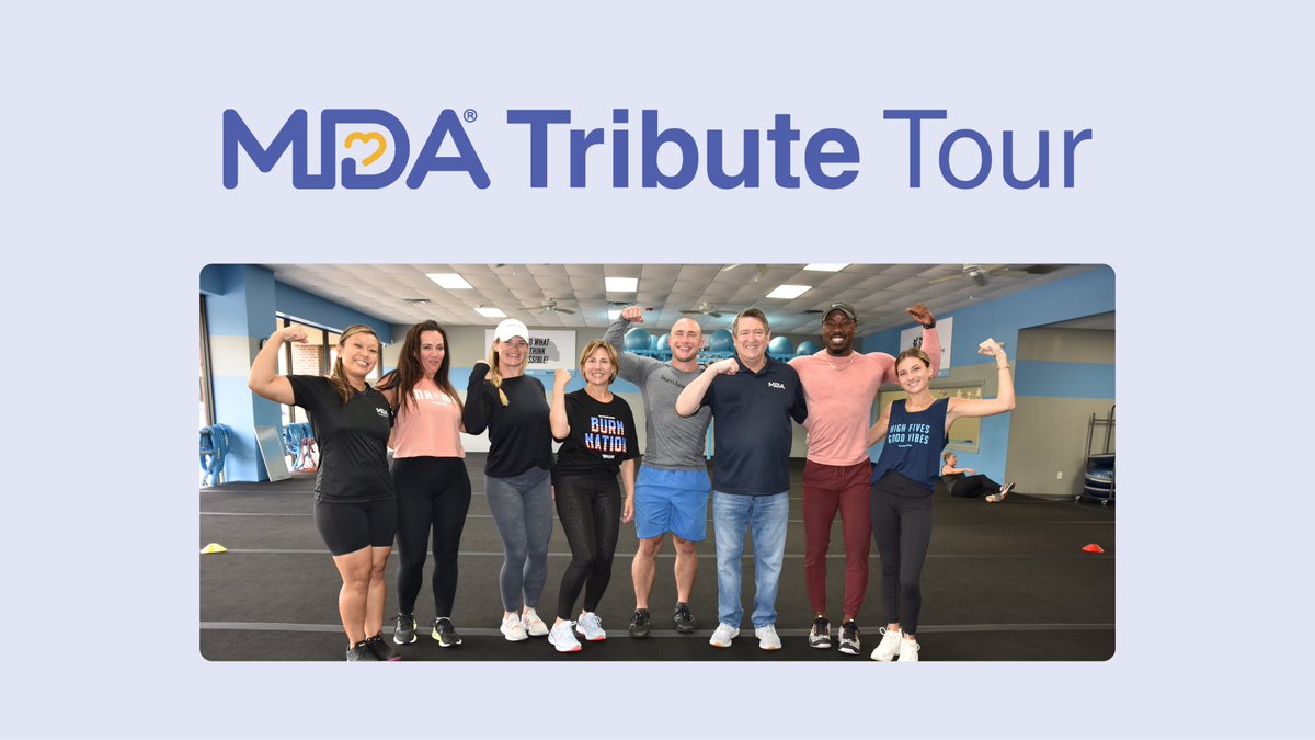 MDAorg's tweet image. Today we kicked off the #MDATributeTour with our friends at @burnbootcamp Memorial City &amp;amp; Cinco Ranch in #Houston.  MDA’s CEO &amp;amp; President, Dr. Wood &amp;amp; Chief of Staff, Kristine Welker say “Thank you” to those working to raise funds &amp;amp; awareness for the #neuromuscular community.