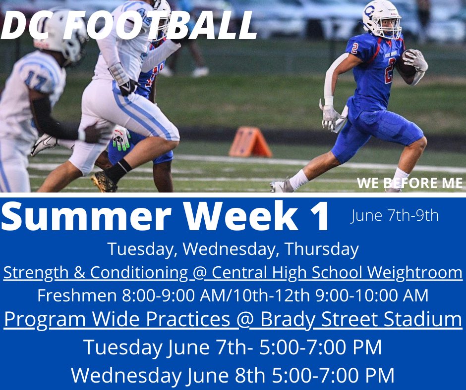 We are just a few days away from the start of summer football!! We can’t wait to see everyone working hard in the weight room and on the field! 💪😈🏈💯 #WeBeforeMe