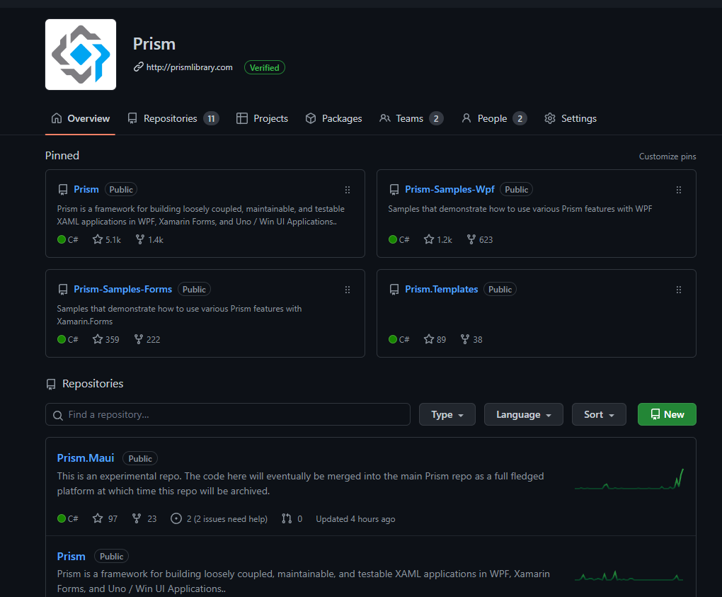 Well its official, <a href="/DanJSiegel/">Dan Siegel</a> has started the migration. #PrismLib for #dotnetmaui has a new home on GitHub. Once this is a little further along, it will be getting merged into the main Prism repo and released with Prism 9.0!