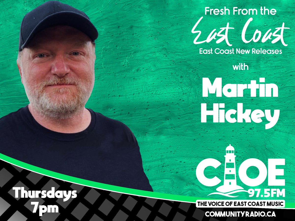Tonight on Fresh From The East Coast on <a href="/CIOE975/">97.5 Community Radio</a> , we will be playing new music from <a href="/carletonstone/">Carleton Stone</a> <a href="/claresiobhanmus/">clare siobhan</a> <a href="/corvettesunset/">The Corvette Sunset</a> Eric Stephen Martin <a href="/gooddeargood_/">Good Dear Good</a> 
 <a href="/jontnet/">Jont</a> <a href="/LisaRichard99/">Lisa Richard</a> <a href="/MartellKristen/">Kristen Martell</a> Mulberry Creek (<a href="/OOPSNL/">OOPS Productions Inc.</a> ),  <a href="/RuggedShores/">RuggedShores</a> 
 <a href="/THTMBand/">Tortoise Hare & TM</a>