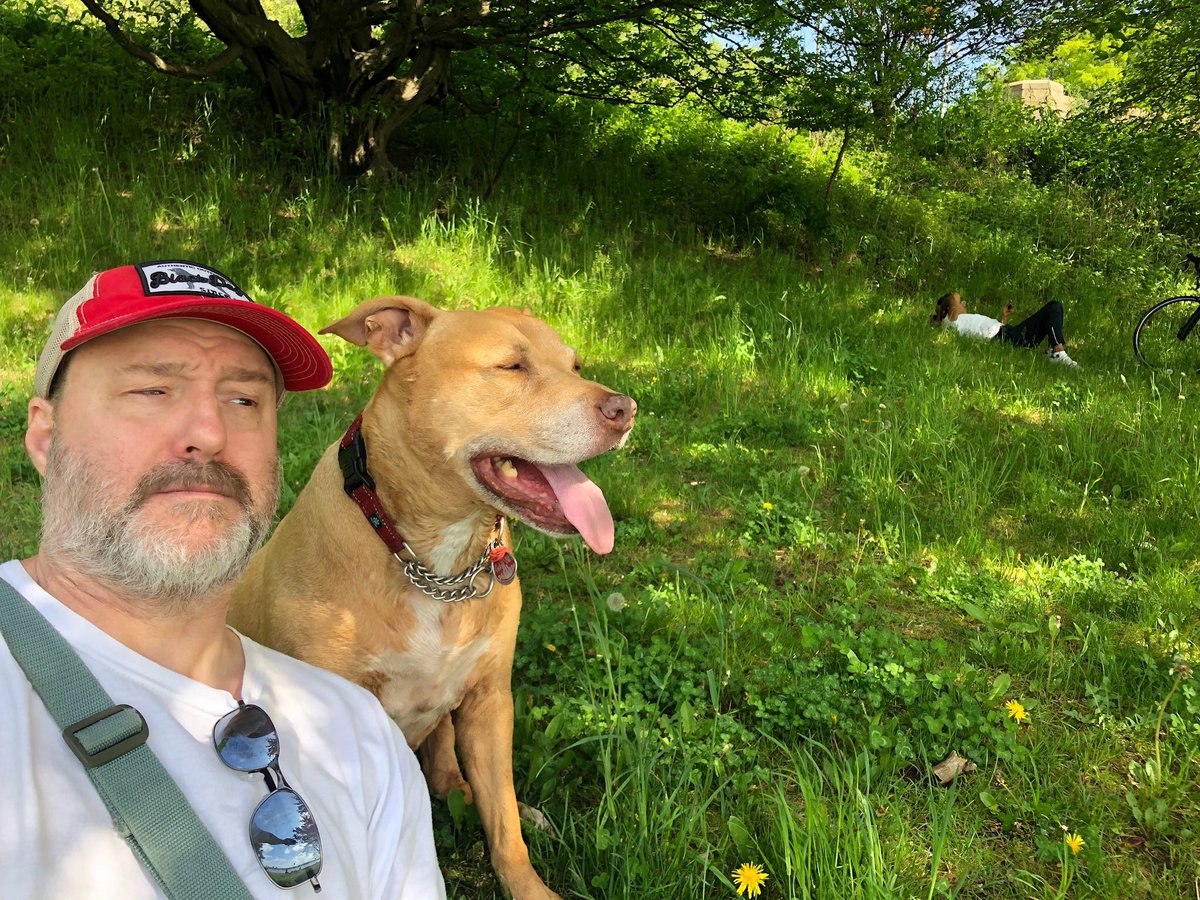 hellodeirdrenyc's tweet image. A man and his dog #pitbullfamily