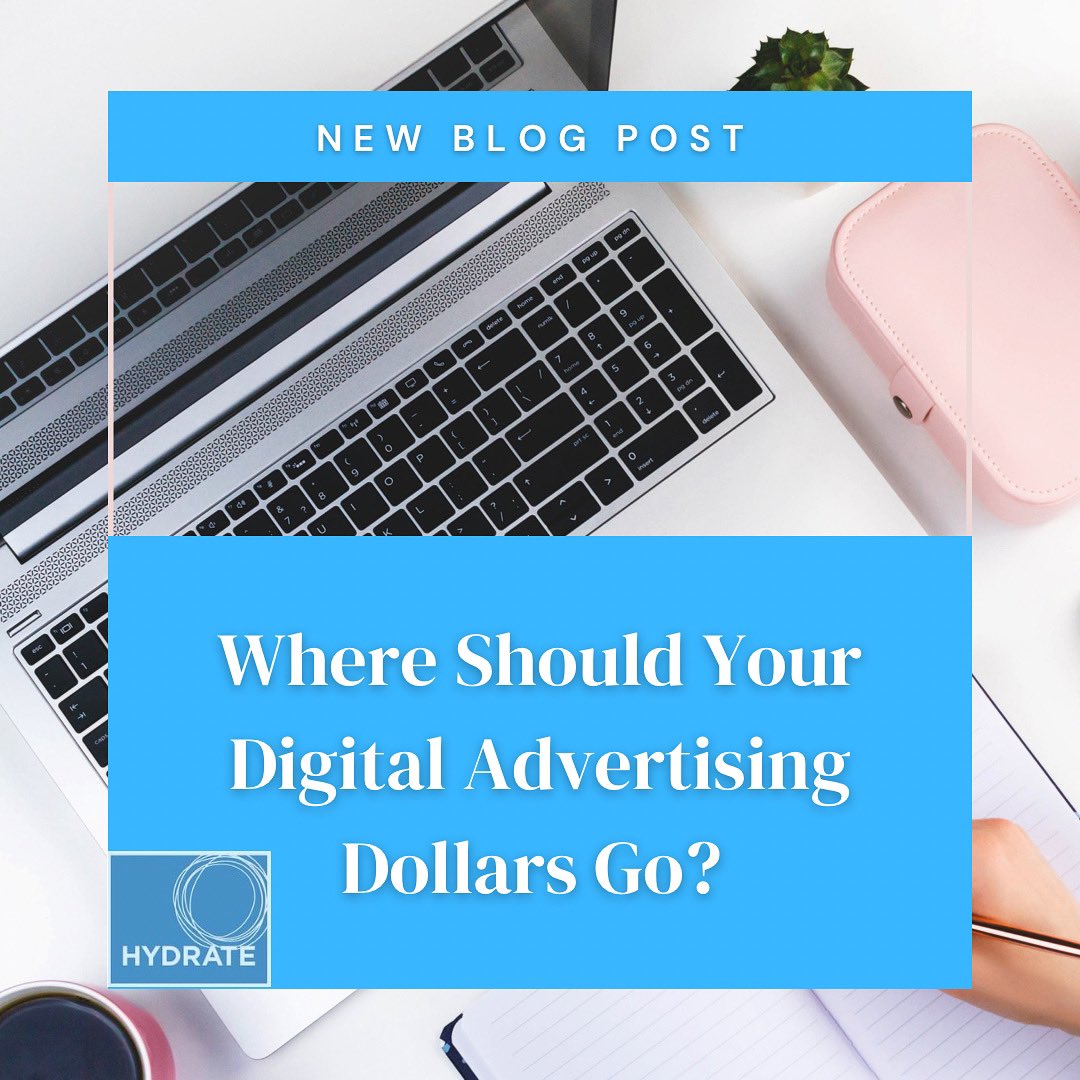 New Blog Post is up! The pandemic has created a wave of new  businesses that are asking themselves “Where should digital advertising dollars be spent?”   Check out our Blog post here - hydratemarketing.com/blog  💻 #digitaladvertising  #socialmedia #design