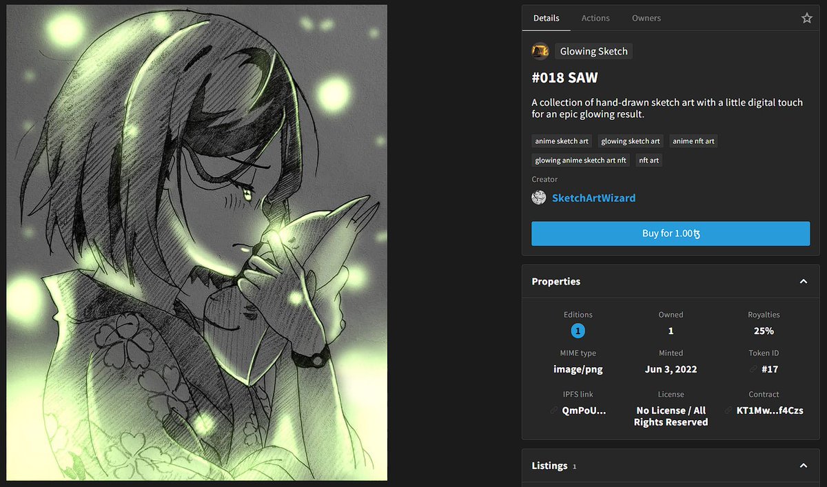 Listed 
<a href="/objktcom/">objkt</a>

#018 SAW

1/1
Hand-Drawn
1 $XTZ

objkt.com/asset/KT1MwDKm…

#nftart #nftartist #NFTCommunity #NFTcollections #NFTdrop #tezosnft #tezos #objktnft #objktcom