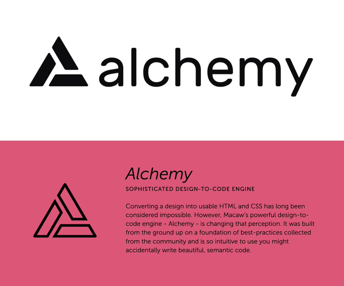 Hmm… The Macaw Alchemy logo from 2013 and the @AlchemyPlatform logo. At least they filled in the holes, huh? 😬