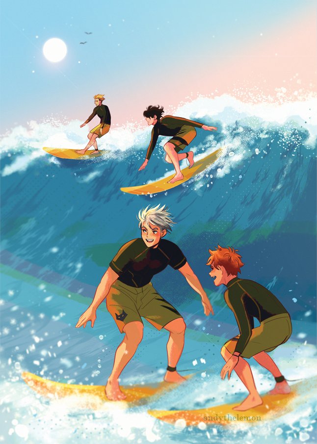 「Surf's up with MSBY 4! 🏄‍♂️🌞🌊 #Haikyu」|Andy ✨のイラスト