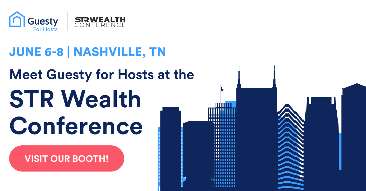 guestyforhosts's tweet image. Will you be at the #STRWealthConference next week?

The #GuestyForHosts team is headed to #Nashville from June 6-8 ✈️

Catch us alongside #STR industry legends! Stop by our booth to meet our team &amp;amp; learn all about our offerings 👌 

Register now &amp;gt;&amp;gt;  strwealthconference.com/register/