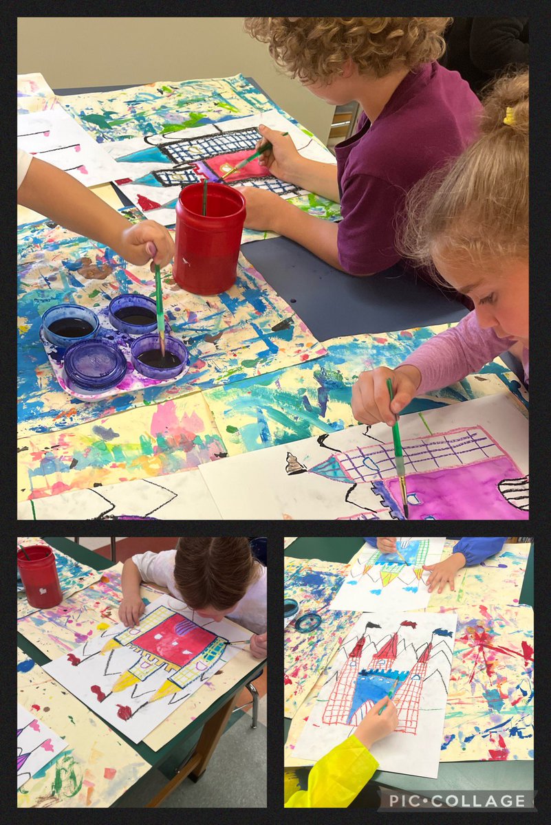 1st graders started painting their colorful castles today #OTESpride <a href="/educatorlawson/">Carl Lawson</a>