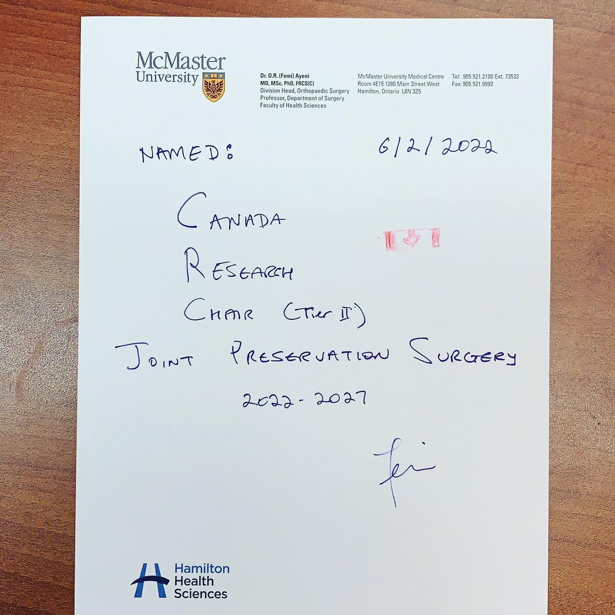 O.R. (Femi) Ayeni MD PhD FRCSC tweet media