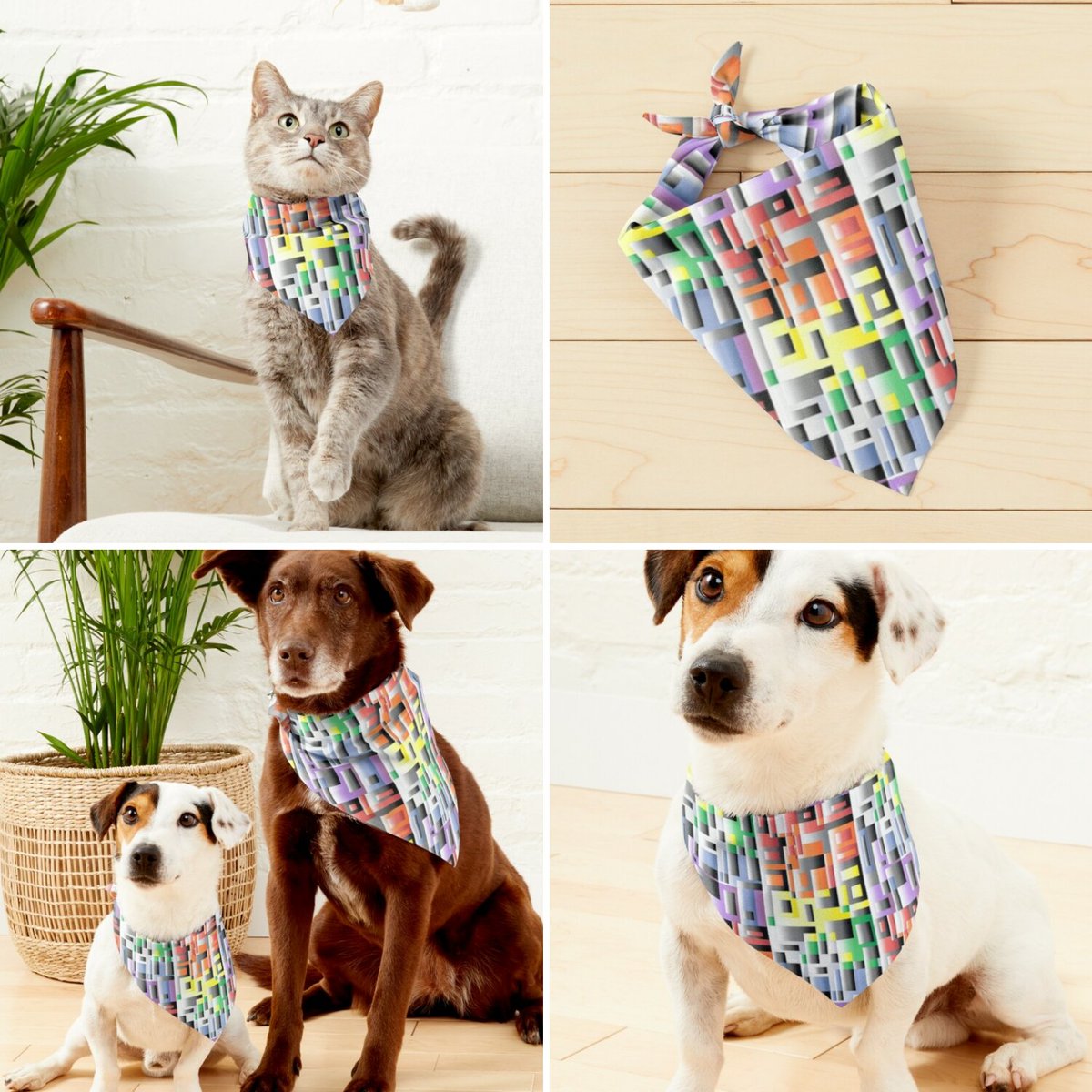 ArtworkSonias's tweet photo. Awesome Rainbow Colors Geometric Square Rectangle #petbandanas. Get yours for your fur baby today in my @Redbubble shop.
https://t.co/aQ1EtWn9pc
#redbubble #redbubbleshop #redbubbleartist #ArtistOnTwitter #geometricart #geometric #petfashion #petware #cats #dogs #pets https://t.co/k1B1dxOwsJ