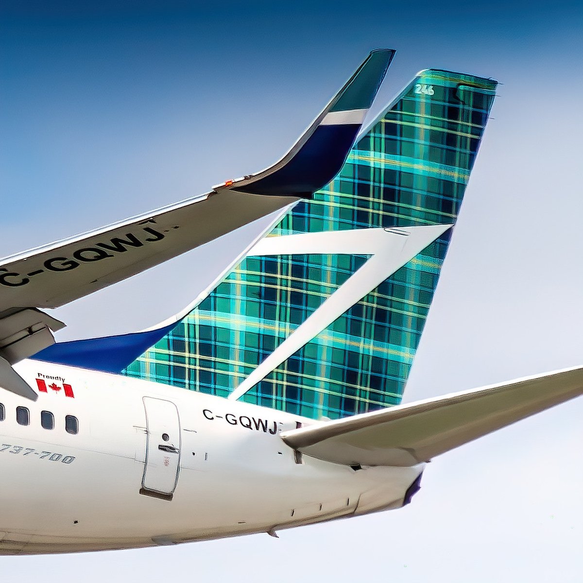 WestJet's tweet photo. In celebration of tonight’s inaugural flight from Toronto to Edinburgh, we’re throwing it back to our 2015 tartan tail when our service to Scotland began! #tbt 

Is Edinburgh on your list? 

Photo by @DMairplane ✈️ #WestJet https://t.co/ZQqLO0aldI