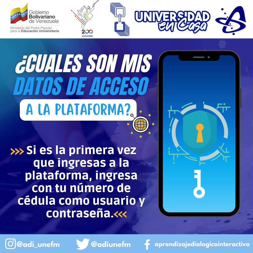 ¿Quieres saber cuáles son tus datos de acceso a Mundo ADI?

Si ingresas por primera vez, hazlo con tu número de cédula como usuario y contraseña.

#adi #unefm