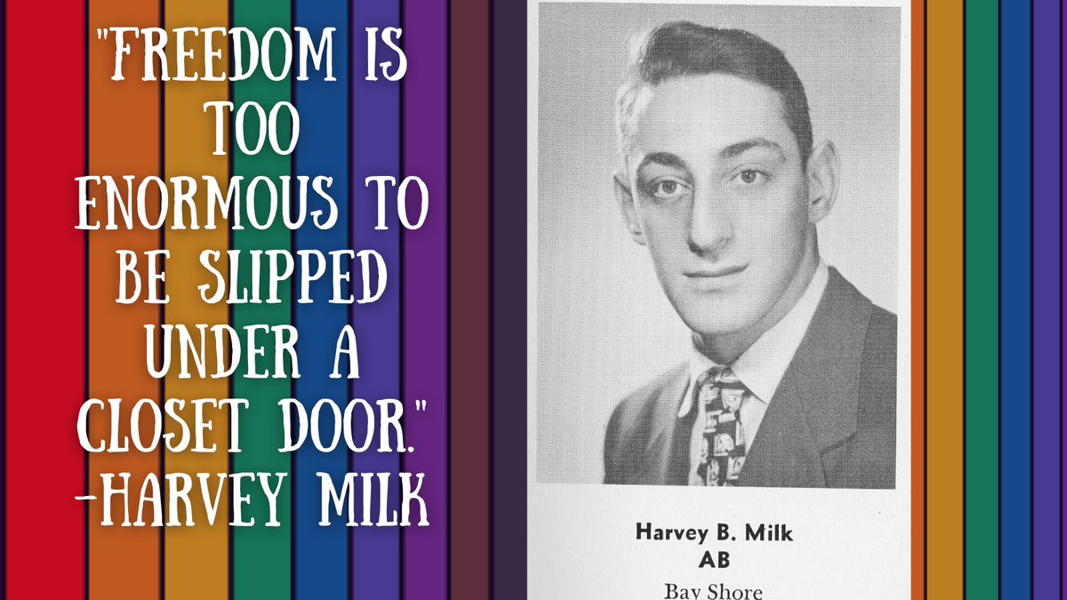 Did you know that Harvey Milk is a Class of 1951 #UAlbany Alum? 

See him pictured here in the 1951 NYS College for Teachers yearbook. Milk was a politician and became the first openly gay man to be elected to public office in California 

#tbt #ualbanylibs #pridemonth #libraries