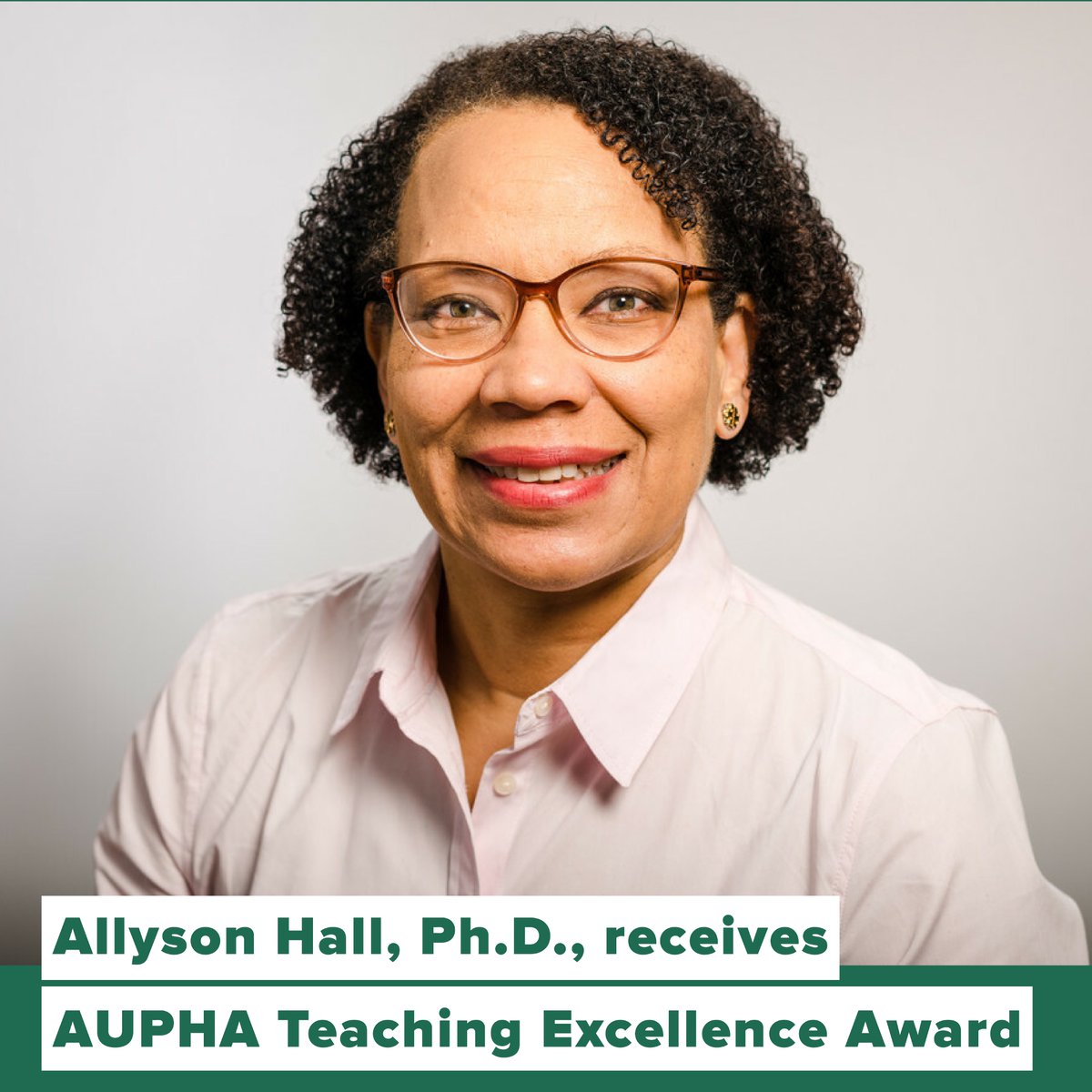 Congratulations to Allyson Hall, Ph.D., for receiving the <a href="/AUPHA/">AUPHA</a> Teaching Excellence Award in Health Policy. #education #uabhsa #highered #uab #healtheducation