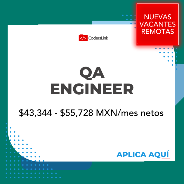 phpmx's tweet photo. 💻 Nuestro patrocinador de este mes @coderslink esta buscando:
🌟 QA Engineer
🧑💻 Consulta todos los detalles aquí: https://t.co/CCYJN6ZHYv
#teamremote #QA #coderslink #bolsadetrabajo #JIRA #Kanban https://t.co/XmlSd6X2fi
