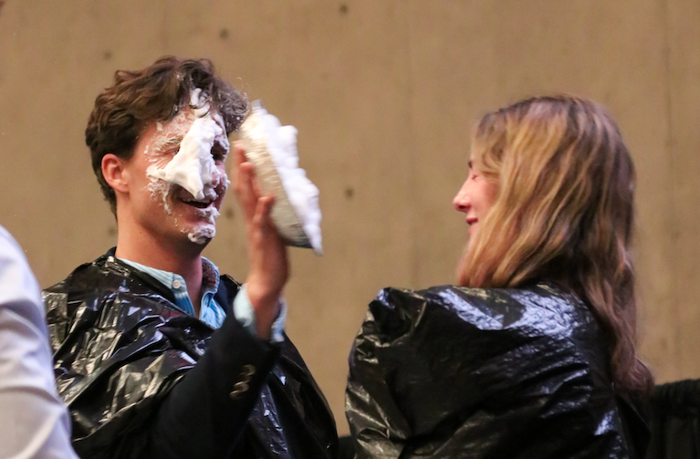 DU_Skiing's tweet image. Had a blast at DU’s Crimson Carpet Student-Athlete Awards Banquet earlier this week--even with pie in the face. Thanks @DenverSAAC!