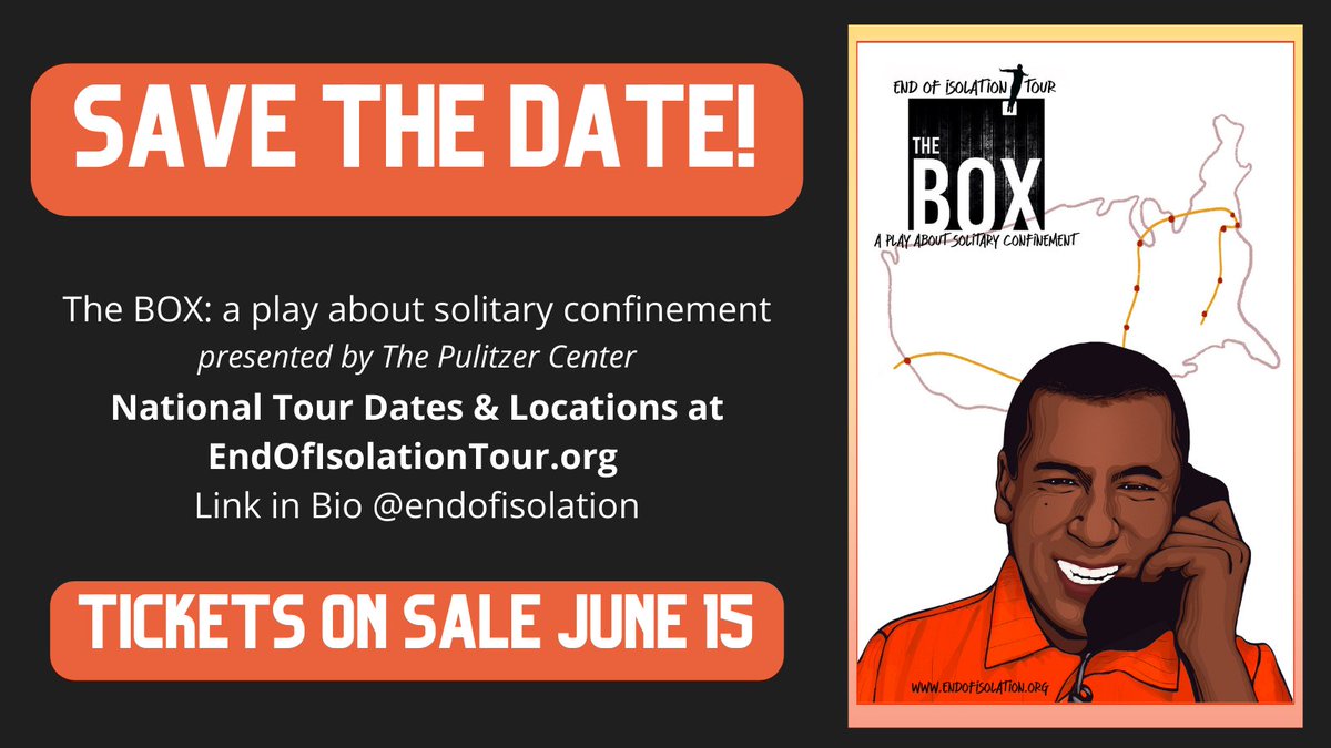 weisswrite's tweet image. SAVE THE DATE! Tickets on sale June 15th. The tour comes to STL 7/27-7/29. Presented by @pulitzercenter
LINK IN BIO @EndofIsolation
 #endsolitarynow #solitaryistorture