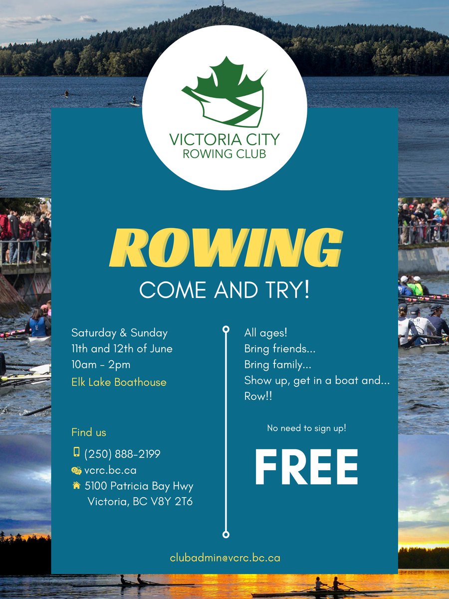 Come try rowing! June 11th and 12th 10am to 2pm. Elk Lake Boathouse. 

Bring yourself, bring friends, bring family!