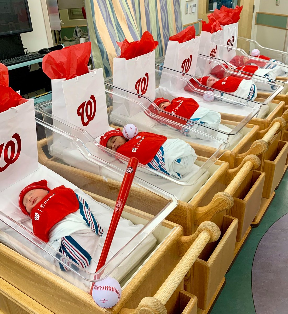 InovaCareers's tweet photo. Join our #AllStar lineup of L&amp;D nurses: https://t.co/OYxLH43H0H 

#TBT – Adorable #NatsMyBaby throwback photos from the 2019 World Series. Let’s go #Nats! 

@InovaHealth is the Official Health System of the Washington @Nationals https://t.co/FR2xplQGdq