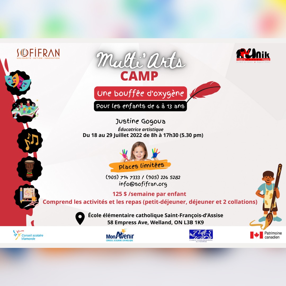 sofifranniagara's tweet photo. Le camp d'été Multi'arts est de retour, hâtez-vous car les places sont limitées!!
#sofifran #SummerCamp https://t.co/LUrE7YbNZS