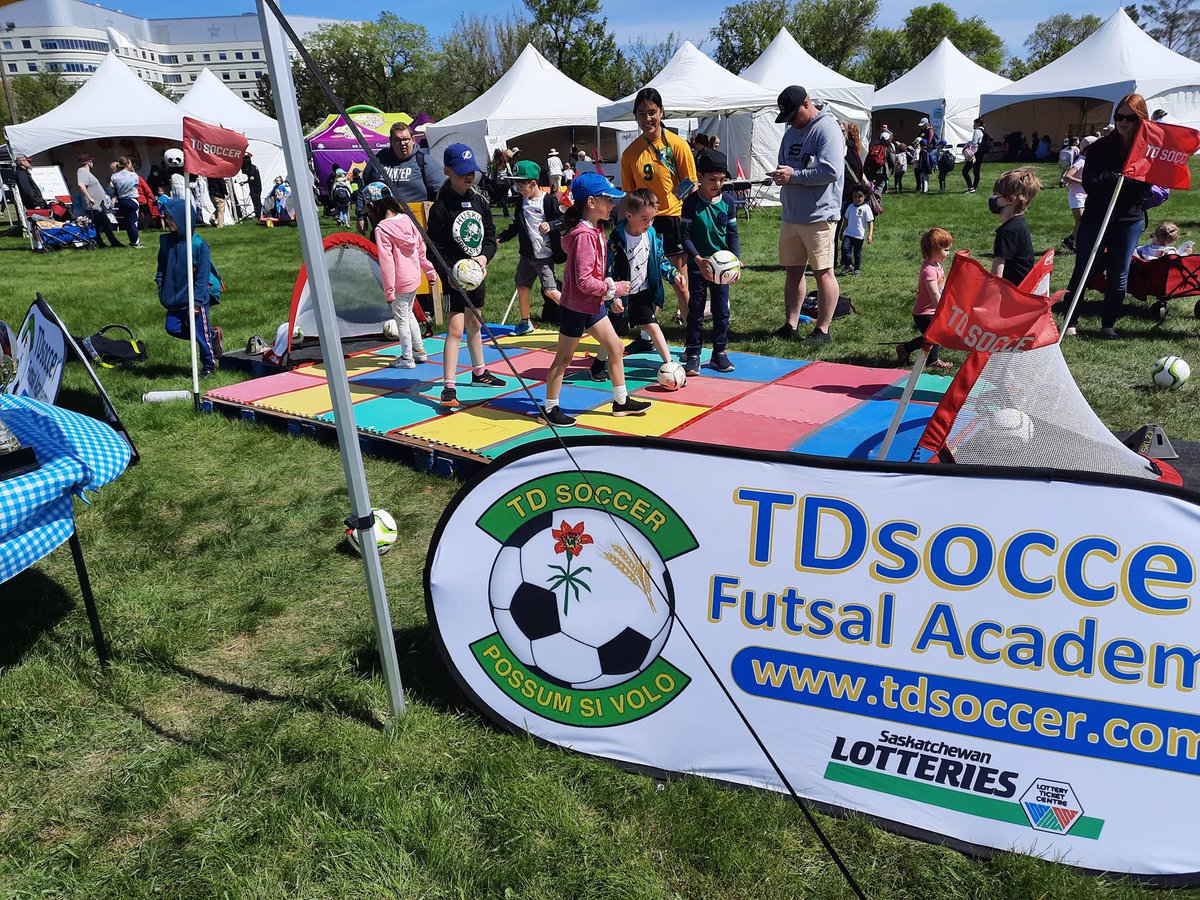 Morris36Peter's tweet photo. Day 1 at the Saskatoon Childrens Festival engaging with our younger community promoting the game of Futsal 😀 https://t.co/GSoSFubY2n