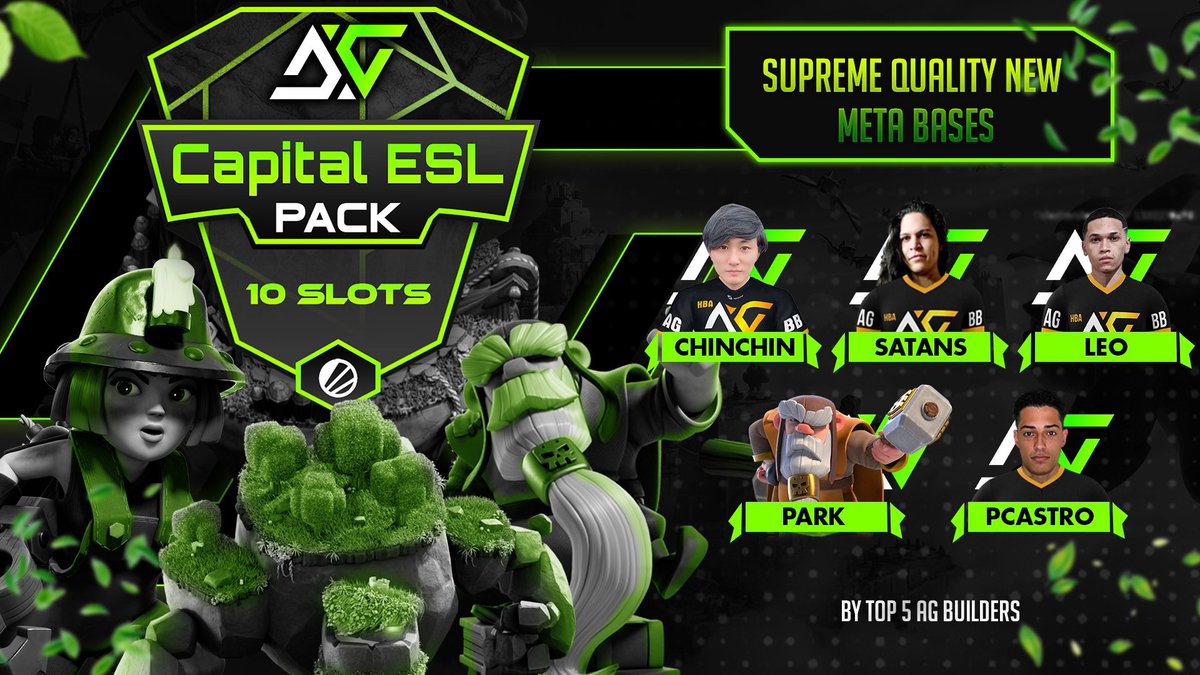 🔥Capital ESL Pack🔥

x5 Extra Care ESL Bases limited to only 10 buyers. Bases built by supreme builders who tested and tweaked them according to the current Meta.

Only Few Slots remaining, Hurry up‼️
agbasebuilding.com/products/capit…