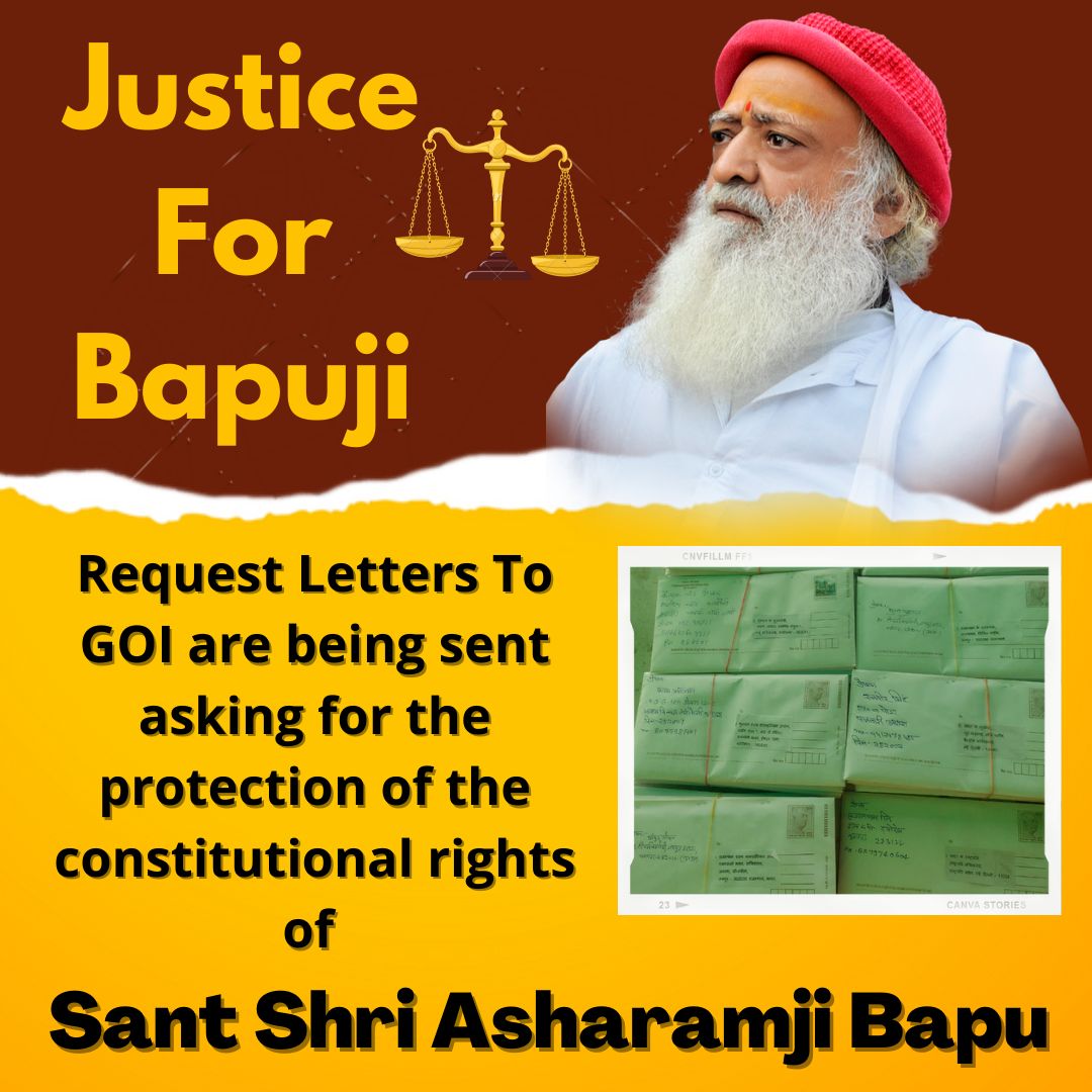 DEMOCRACY IS OF THE PEOPLE, BY THE PEOPLE, FOR THE PEOPLE

Nationwide #LettersToGOI seeking Justice For Bapuji is 
Voice Of People 
GOVT MUST ACKNOWLEDGE !

#9YearsOfInjustice 
Bail For All Except Bapuji GRIEVES Millions! 
Why HUMAN RIGHTS denied to
Sant Shri Asharamji Bapu ?