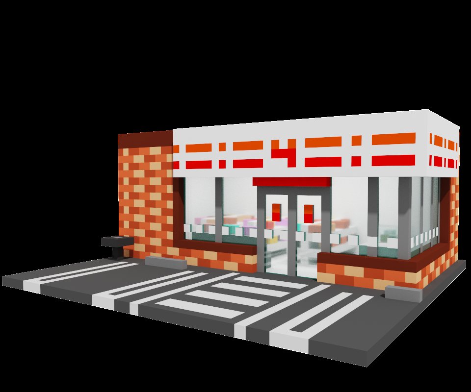 モデル　某コンビニ
#magicavoxel 　#voxelart