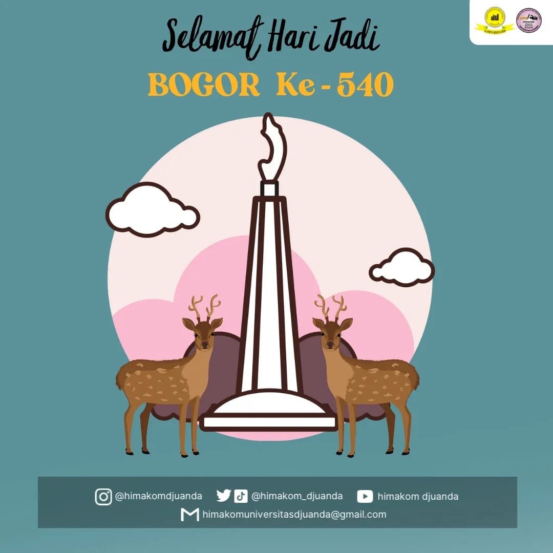 Himakom_djuanda's tweet photo. [ Selamat Hari Jadi Bogor ]
Wilujeng Minangkala Kota Bogor ka 540 semoga Bogor senantiasa berkilau, damai dan masyhur. 
Mugia janten kota nu jaya jeung aman tentrem salawasna. 
" DI NU KIWARI NGANCIK NU BAHARI SEJA AYEUNA SAMPEREUN JAGA"

#harijadibogor #bogorupdate #unidabogor https://t.co/NCQhJYvPvD