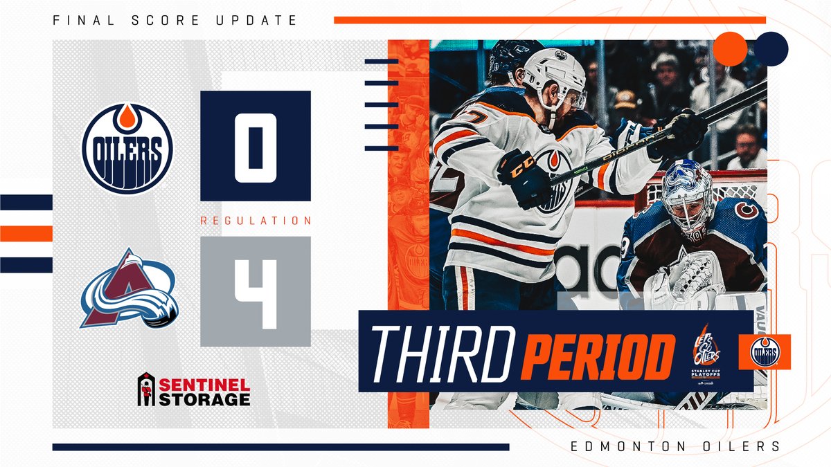 EdmontonOilers's tweet photo. That'll do it. Back home for Games 3 &amp; 4 starting Saturday. 

@SentinelStorage | #LetsGoOilers https://t.co/V5KMeWnQpE