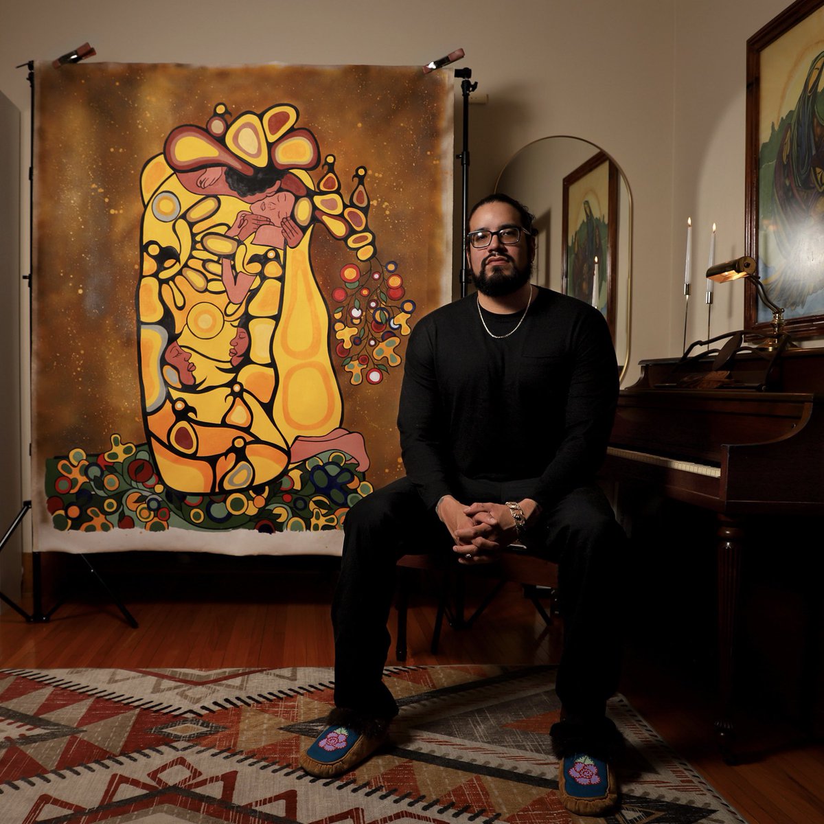 Fresh paint. ‘Ojiim’ (The Kiss - Gustav Klimt) but Indigenous.