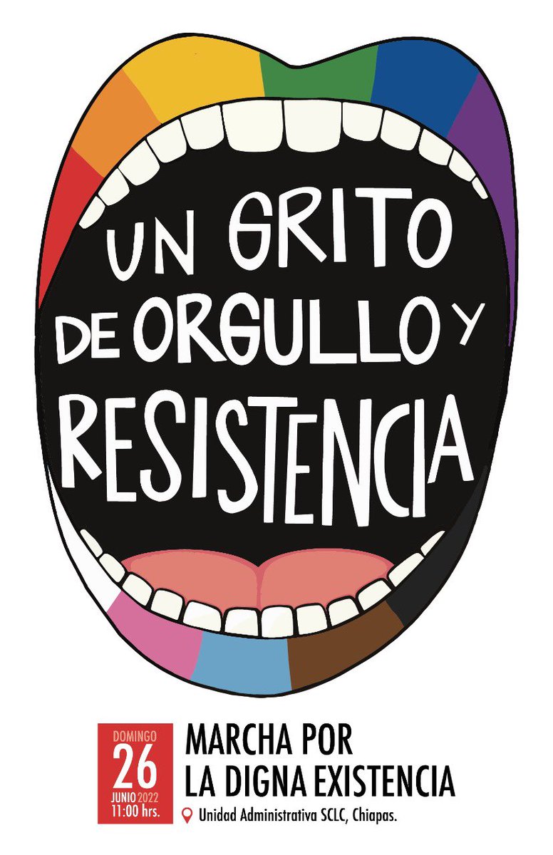 Chuvajetik's tweet photo. MARCHA POR LA DIGNA EXISTENCIA, SCLC 2022
Unidad Administrativa 26.junio.2022 11 am.
#LGBTIQ #derechos #Dignidad #LeyDeIdentidadDeGeneroYa  #GritodeOrgulloYResistencia https://t.co/m1ISKxo2rL