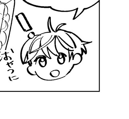 ラフから健在のちびこい晶くん 