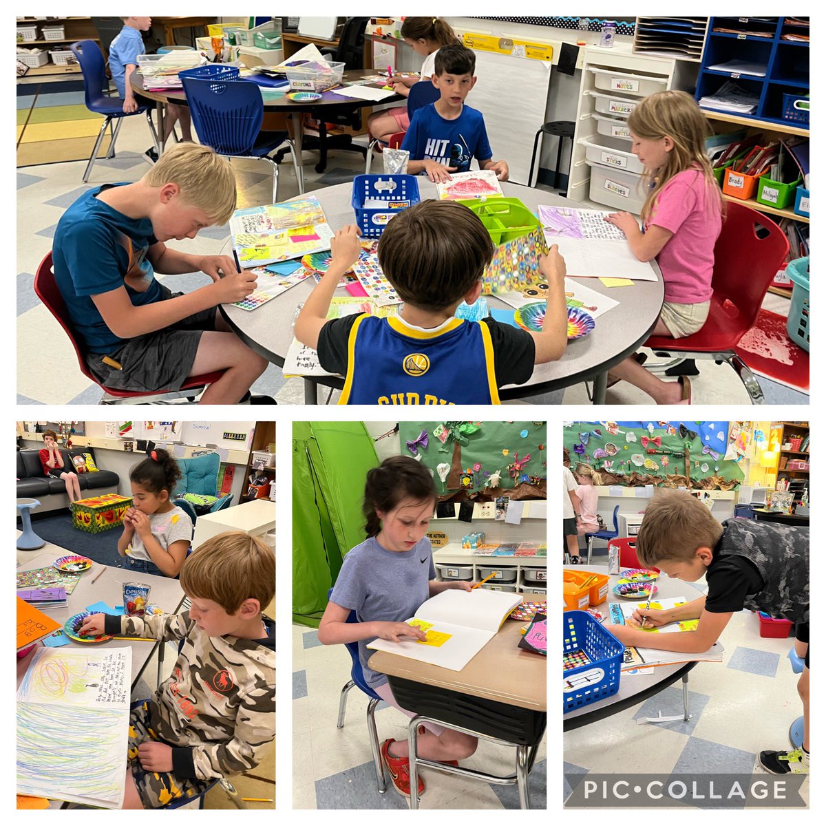 A gallery walk for our final writers celebration. So much to celebrate for these soon to be 3rd graders! @TCRWP <a href="/LucyCalkins/">Lucy Calkins</a> <a href="/FountasPinnell/">Fountas & Pinnell</a> <a href="/ElmbrookSchools/">Elmbrook Schools</a> #writerslife