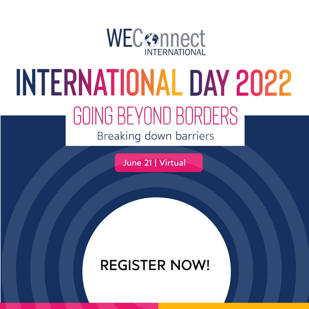 International Day brings together #womenentrepreneurs and big corporate buyers for the biggest virtual #globalsupplierdiversity event of the year!  
Mark your 📅 21-22 June 
BUY TICKETS NOW: ow.ly/3Jfl50JgOvo
#GoingBeyondBorders #globalsupplierdiversity