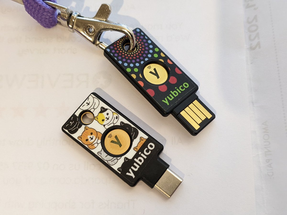 clmcavaney's tweet photo. Got my new YubiKey 5C NFC, I love it. Thanks @TrustPanda and @Yubico #YubiStyle https://t.co/yVMoa5uPwK
