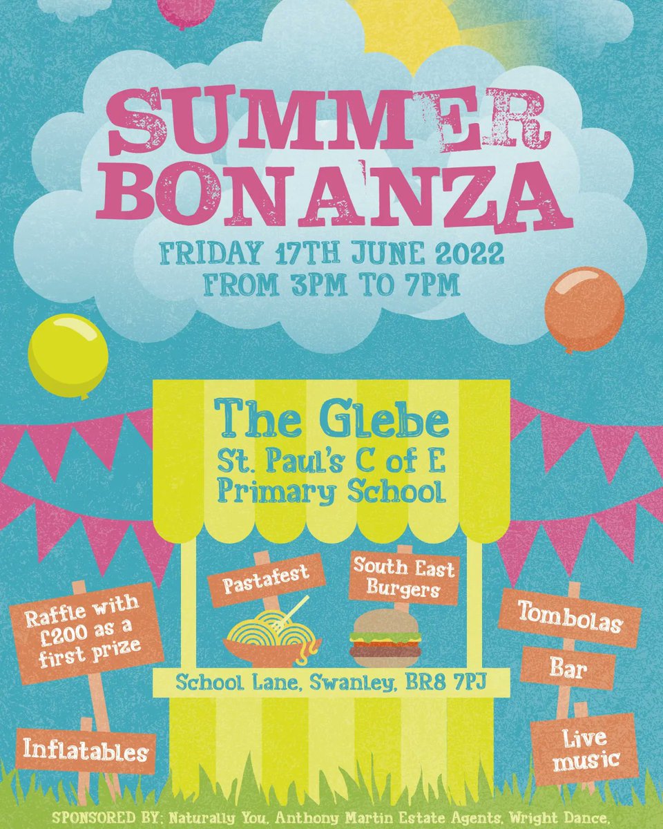 StPaulsFOSP's tweet photo. Please come along, bring your friends, we have inflatables, a bar🍻, food🍔🍝, live music🎤, market stalls, tombolas, raffle and more! Support your local school and help us raise money 💷💷💷to enhance the school lives of our children 😊 https://t.co/q9ETjVKouA