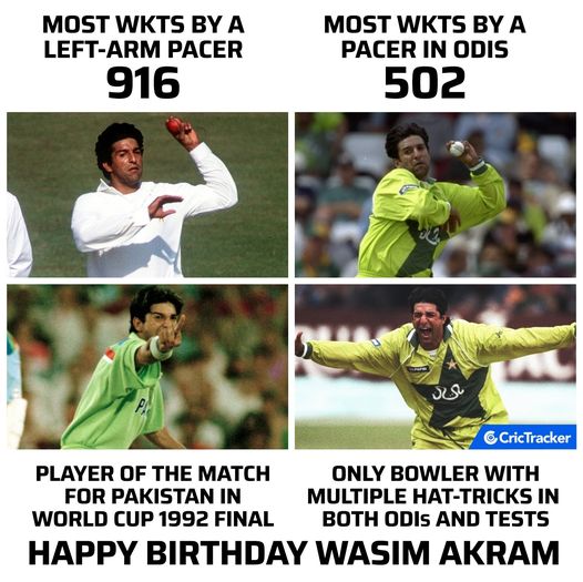 Happy birthday to  great one. Wasim Akram 