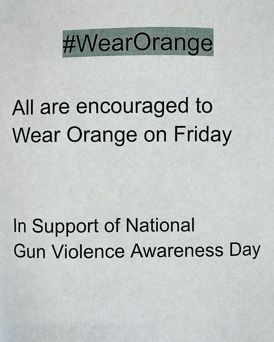 Wear Orange Tomorrow!