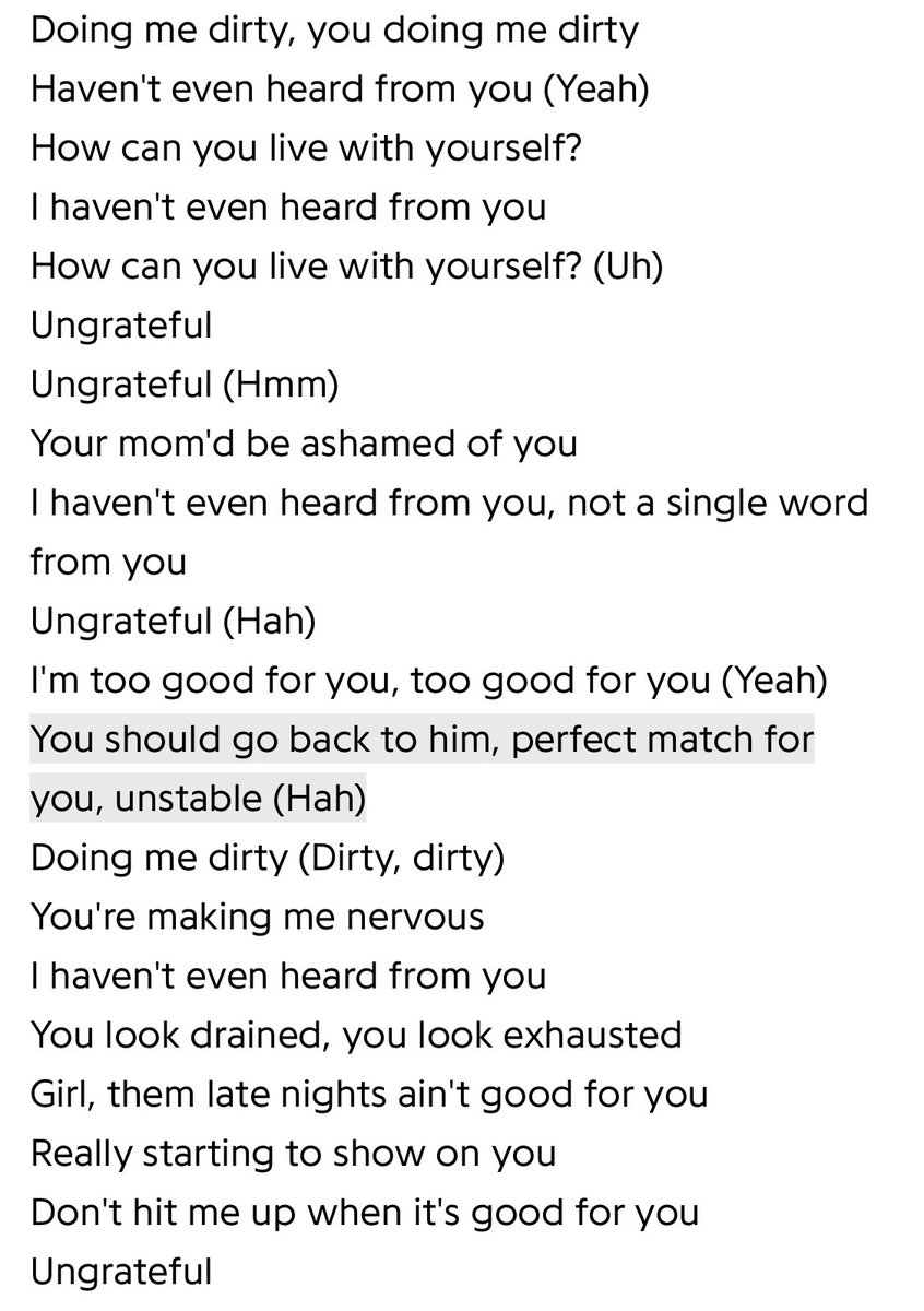 sabrinaahmed's tweet photo. i just wanna know who hurt drake enough to make the scathing outro on diamonds dancing https://t.co/de3fZFEMyZ