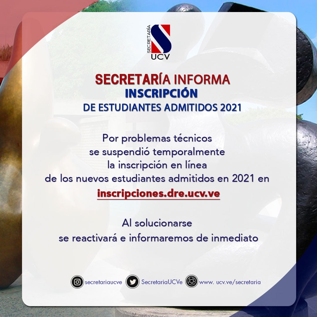 Secretaría  UCV (@secretariaucve) on Twitter photo 