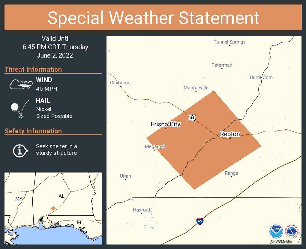 NWS Mobile on Twitter "A special weather statement has been issued for